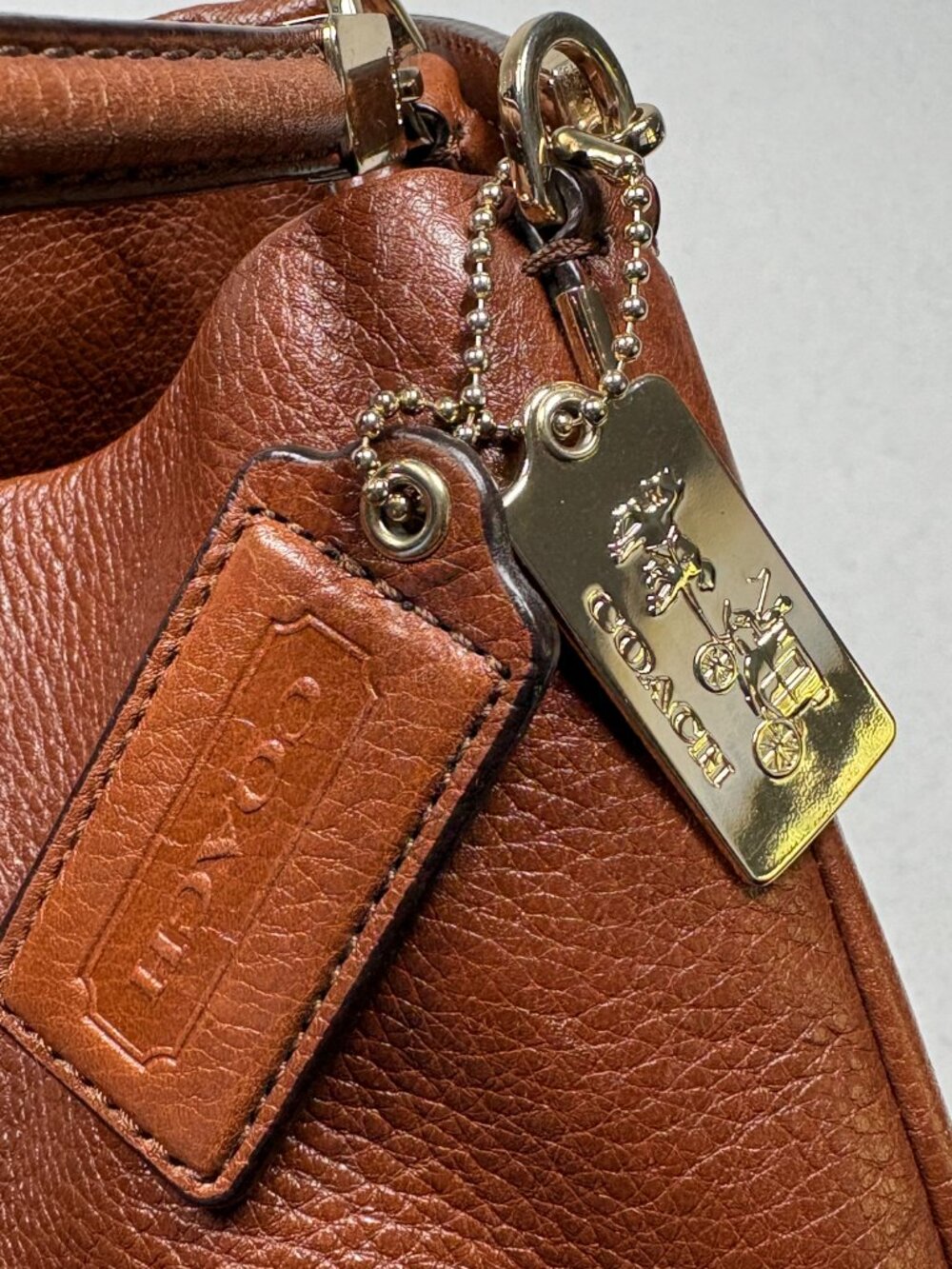 COACH Chestnut Leather Madison Phoebe Triple Compartment Shoulder Hobo Chic Bag - Picture 9 of 14